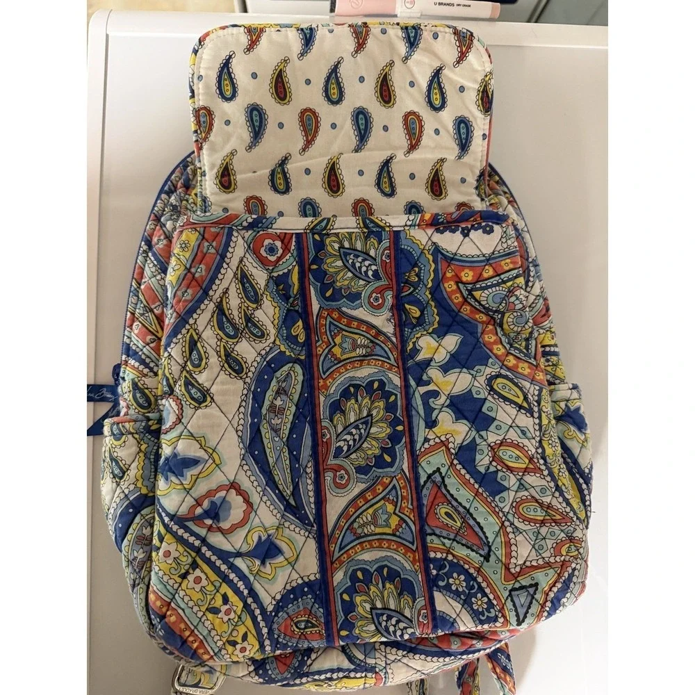 Vera‎ Bradley Marina Paisley Backpack Retired Quilted Cotton Bag